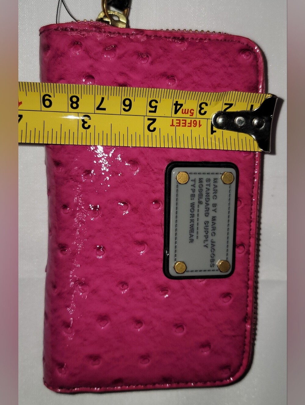 Marc by Marc Jacobs Hot Pink Ostrich-Embossed Wristlet Clutch Wallet NWT. - Picture 16 of 16
